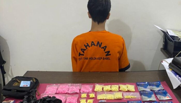 Miliki 1.498 Butir Ekstasi Dan Water Happy, Pemuda Di Pangkalpinang Diringkus Polda Babel