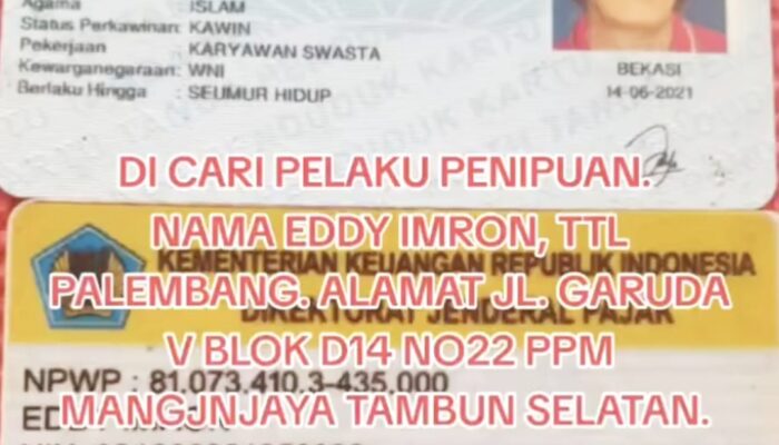 Diduga Lakukan Penipuan, Eddy Imron Dicari Korban