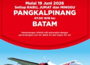 Wings Air Resmi Buka Rute Baru Batam–Pangkalpinang, Perkuat Konektivitas dan Ekonomi Kepulauan