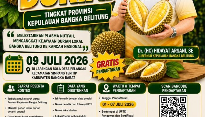 Jangan Lengah, Mari Meriahkan Pemprov Babel Gelar Kontes Durian Tingkat Provinsi