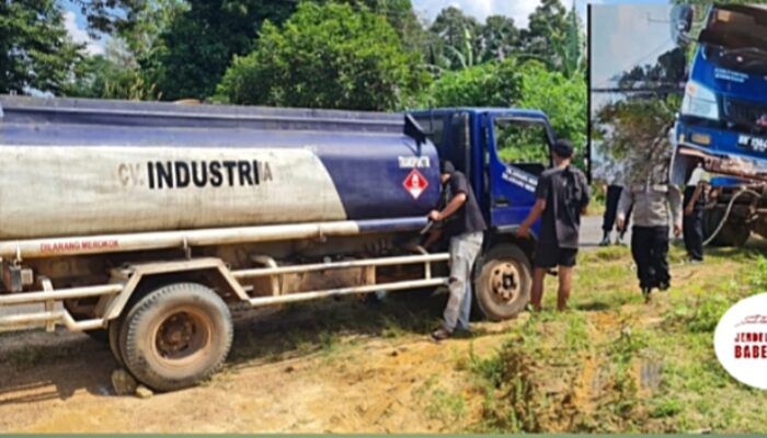 Pasca Kecelakaan Mobil Tangki di Badau, Unit Tipidter Polres Belitung Dalami Dugaan Peredaran Solar Ilegal