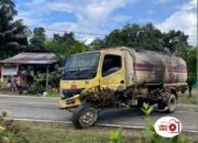 Diduga Tanpa izin Identitas Sertifikat Spek Legalitas dan Safety Truk Tangki CPO Milik PI Angkut BBM Solar Alami Kecelakaan Tunggal