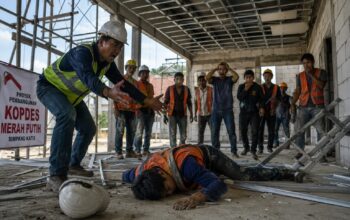 Proyek Kopdes Merah Putih Simpang Katis Memakan Korban Jiwa, Tukang Tewas Saat Pasang Plafon