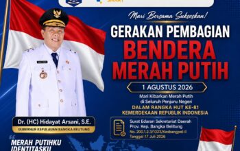 Perkuat Nasionalisme, Pemprov Babel Bagikan Bendera Merah Putih ke Masyarakat Mulai 1 Agustus 2026