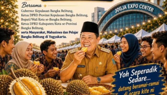 Gubernur Hidayat Arsani Ajak Warga Rantau dan Mahasiswa Asal Babel di Yogyakarta Nikmati Durian Kelekak