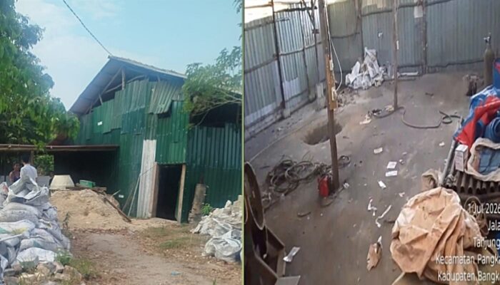 Gudang Misterius Pengolahan Tinslag Diduga Ilegal Beroperasi di Sepuran Kayu Besi Bangka Tengah