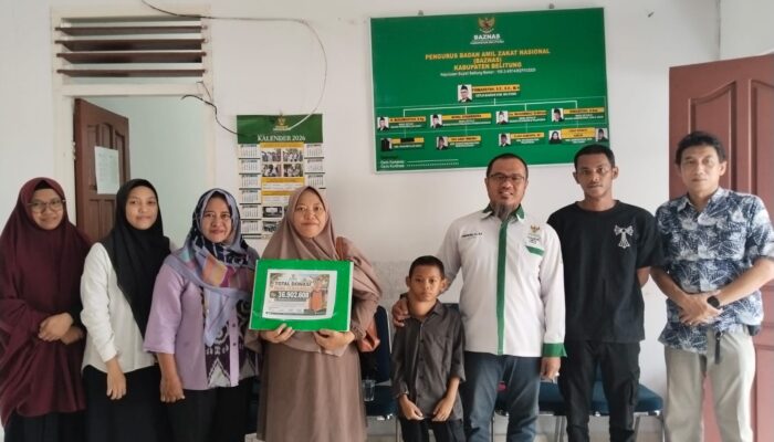 BAZNAS Belitung Salurkan Donasi Rp38,4 Juta untuk Bantu Pengobatan Al Zikri