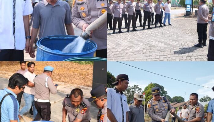 Debit Air Sungai Padang Menipis, Polsek Sijuk Salurkan 8.000 Liter Air Bersih Dampak Kemarau