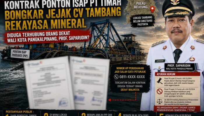 Aturan Zona Tambang Di Kota Pangkalpinang Ditegakkan, Kontrak PIP CV TRM Diduga Milik Lingkaran Walikota Berjalan