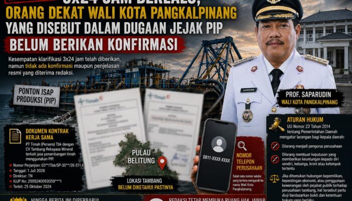 3X24 Jam Berlalu, Orang Deket Walikota Terduga Aktor Penambangan PIP, Belum Berikan Konfirmasi